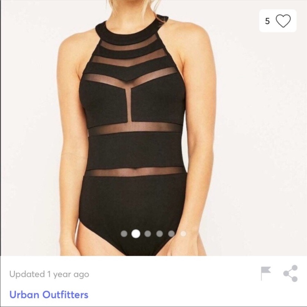 Black geometric Urban Outfitters bodysuit